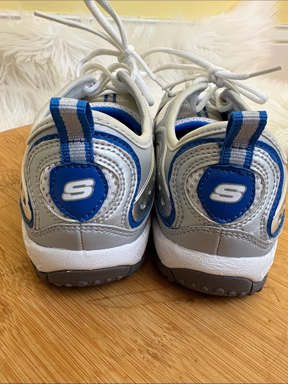Skechers | NIB White Silver Royal Blue Sport Muse Inspire Women’s Sneakers 6.5 - Picture 11 of 14